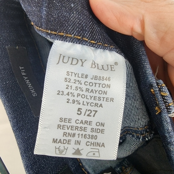 Judy Blue Dark Wash Pull On Skinny Fit Jeans SIZE 27 - Picture 6 of 6